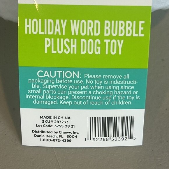 Christmas Vacation Dog Toy Plush Margo Todd Thought Bubble Why is Carpet Wet - Picture 3 of 7